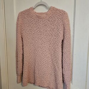 Zenana popcorn sweater light pink XS